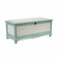 Kd Estanteria Rectangular Green Wooden with Seat Cushion & Inside Storage Bench KD2456751